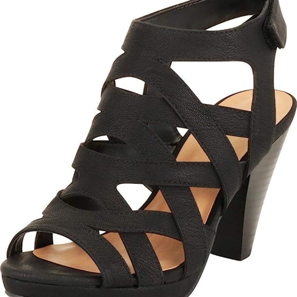 womens shoes heels sandals with straps black size 10 dressy casual dress shoes